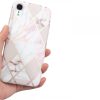 Apple iPhone 13 Pro Max, Szilikon tok, sokszöges márvány minta, Wooze Geometric Marble, színes/fehér