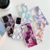 Apple iPhone 13 Pro Max, Szilikon tok, sokszöges márvány minta, Wooze Geometric Marble, színes/fehér