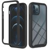 Apple iPhone 13 Pro, Szilikon hátlap és műanyag előlapi tok, elő- és hátlapi üveggel, közepsen ütésálló, Wooze Power Case, fekete