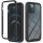 Apple iPhone 13 Pro, Szilikon hátlap és műanyag előlapi tok, elő- és hátlapi üveggel, közepsen ütésálló, Wooze Power Case, fekete