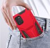 Apple iPhone 13 Pro, Műanyag hátlap védőtok szilikon belső, közepesen ütésálló, kitámasztóval, Wooze Supportive Care, piros