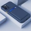 Apple iPhone 14 Pro Max, Szilikon tok, kártyatartóval, Wooze Card Slot, sötétkék