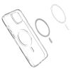 Apple iPhone 14 Plus, Műanyag hátlap védőtok + szilikon keret, Magsafe töltővel kompatibilis, Spigen Ultra Hybrid Mag, átlátszó/fekete