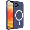 Apple iPhone 14 Plus, Szilikon tok, mágnes gyűrűvel, MagSafe töltővel kompatibilis, Wooze Magsafe Case, kék