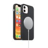 Apple iPhone 14 Pro, Szilikon tok, mágnes gyűrűvel, MagSafe töltővel kompatibilis, Wooze Magsafe Case, fekete