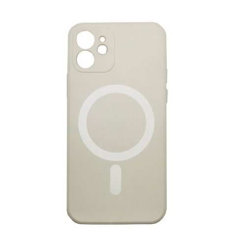 Apple iPhone 14 Pro Max, Szilikon tok, mágnes gyűrűvel, MagSafe töltővel kompatibilis, Wooze Magsafe Case, fehér