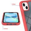 Apple iPhone 15 Pro, Szilikon hátlap és műanyag előlapi tok, elő- és hátlapi üveggel, közepsen ütésálló, Wooze Power Case, fekete/piros