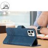 Apple iPhone 15, Oldalra nyíló tok, stand, kártyatartóval, kézpánttal, Wooze Illusion, kék