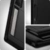 Apple iPhone 12 / 12 Pro, Szilikon tok, műanyag hátlappal, Spigen Slim Armor CS, fekete