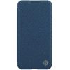 Apple iPhone 14 Pro, Oldalra nyíló tok, kamera védelem, Nillkin Qin Pro Plain Leather Cloth, sötétkék