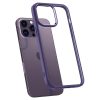 Apple iPhone 14 Pro, Műanyag hátlap védőtok + szilikon keret, Spigen Ultra Hybrid, átlátszó/lila