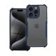 Apple iPhone 15 Plus, Szilikon tok, közepesen ütésálló, légpárnás sarok, akril hátlap, Anti-Drop Case, átlátszó/sötétkék