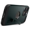 Apple iPhone 14 Pro, Szilikon tok + műanyag hátlap, Magsafe töltővel kompatibilis, kitámasztóval, Spigen Tough Armor Mag, sötétzöld