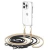 Apple iPhone 15 Pro Max, Szilikon védőkeret + műanyag hátlap, nyakbaakasztó, Magsafe töltővel kompatibilis, FlexAir Chain Magsafe, átlátszó