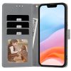 Apple iPhone 16e, Oldalra nyíló tok, stand, mágnes csattal, tavaszi virág minta, TP Wallett Spring Flowers, fehér/színes