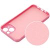 Apple iPhone 14, Szilikon tok, 2 mm vastag, csillogó hátlap, rózsaszín