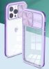 Apple iPhone 13, Műanyag hátlap + szilikon keret, átlátszó akril hátlap, kamera védelem, Wooze Trendy, fekete