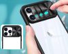 Apple iPhone 12 / 12 Pro, Műanyag hátlap + szilikon keret, átlátszó akril hátlap, kamera védelem, Wooze Trendy, rózsaszín/kék