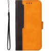 Apple iPhone 16 Pro Max, Oldalra nyíló tok, stand, kártyatartóval, kézpánttal, Wooze Colour Wallet, narancssárga