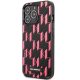 Apple iPhone 13 Pro Max, Műanyag hátlap védőtok, Monogram minta, Karl Lagerfeld Monogram Plague, fekete/rózsaszín