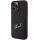 Apple iPhone 13 Pro Max, Műanyag hátlap védőtok + szilikon keret, bőrhatású hátlap, kártyatartóval, Karl Lagerfeld Saffiano Metal Signature Cardslot, fekete