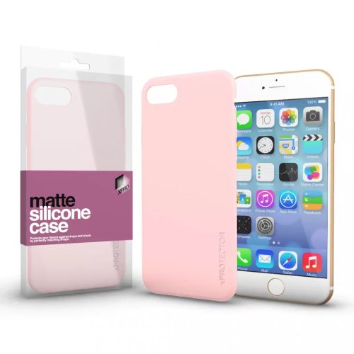 XPRO Szilikon matte tok ultravékony Púder pink IPhone 7 / 8 / SE 2020 / SE 2022 készülékhez