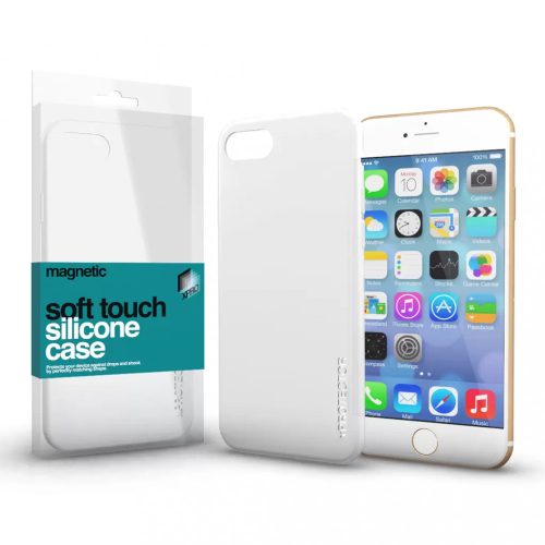 XPRO Magnetic Soft Touch Szilikon tok fehér IPhone 7 Plus / 8 Plus készülékhez