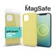 XPRO MagSafe rögzítésű Soft Touch Szilikon tok IPhone 13 Pro készülékhez - halvány citromsárga