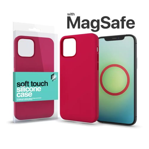 XPRO MagSafe rögzítésű Soft Touch Szilikon tok IPhone 13 Pro készülékhez - piros