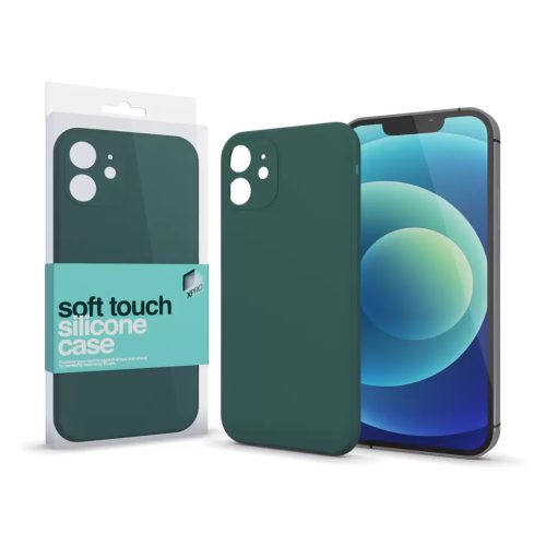 XPRO Soft Touch szilikon tok Slim sötétzöld IPhone 14 Plus készülékhez