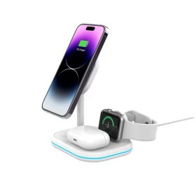   Tech-Protect QI15W-A27 3in1 MagSafe QI vezeték nélküli töltőállomás fehér