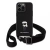 Karl Lagerfeld tok + crossbody strap fekete KLHCP15XSASKNPBK IPhone 15 Pro Max készülékhez