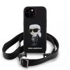 Karl Lagerfeld tok + crossbody strap fekete KLHCP15SSCBSKNK IPhone 15 készülékhez