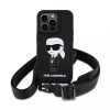 Karl Lagerfeld tok + crossbody strap fekete KLHCP15XSCBSKNK IPhone 15 Pro Max készülékhez