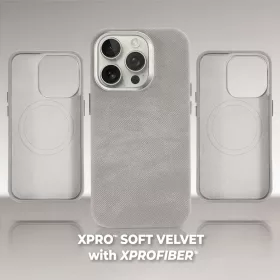   XPRO™ Soft Velvet Magsafe tok Apple iPhone 15 Pro készülékhez - Szürke