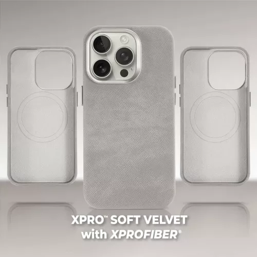 XPRO™ Soft Velvet Magsafe tok Apple iPhone 15 Pro készülékhez - Szürke