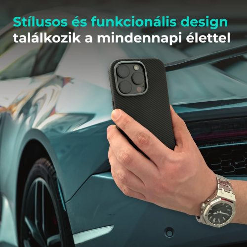 XPRO™ CarbonSkin MagSafe fekete tok Apple iPhone 16 Pro készülékhez