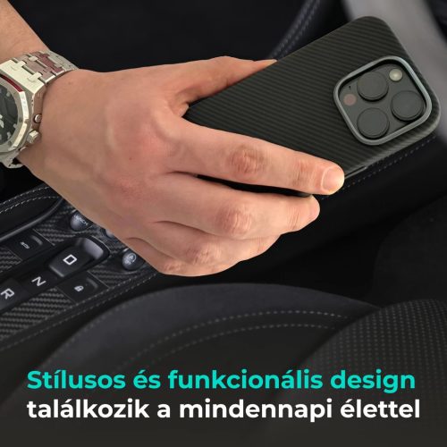 XPRO™ CarbonSkin MagSafe fekete tok Apple iPhone 16 Pro készülékhez