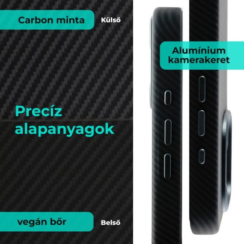 XPRO™ CarbonSkin MagSafe fekete tok Apple iPhone 16 Pro készülékhez