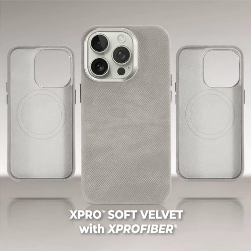 XPRO™ Soft Velvet Magsafe tok Apple iPhone 16 Pro készülékhez - Szürke