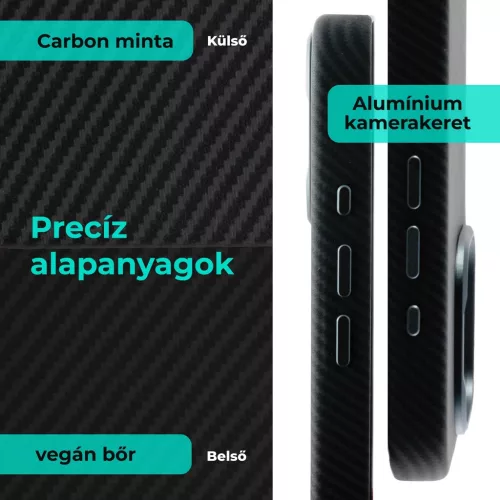 XPRO™ CarbonSkin MagSafe fekete tok Apple iPhone 16 Plus készülékhez