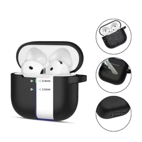   Tech-Protect Silicone Hook tok Apple AirPods 4 készülékhez Fekete