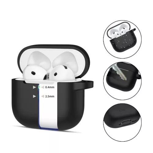 Tech-Protect Silicone Hook tok Apple AirPods 4 készülékhez Fekete
