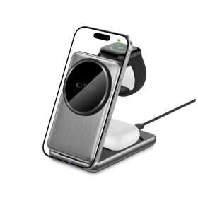   Tech-Protect QI15W-A42 3in1 MagSafe QI vezeték nélküli töltőállomás ASZTROSZÜRKE