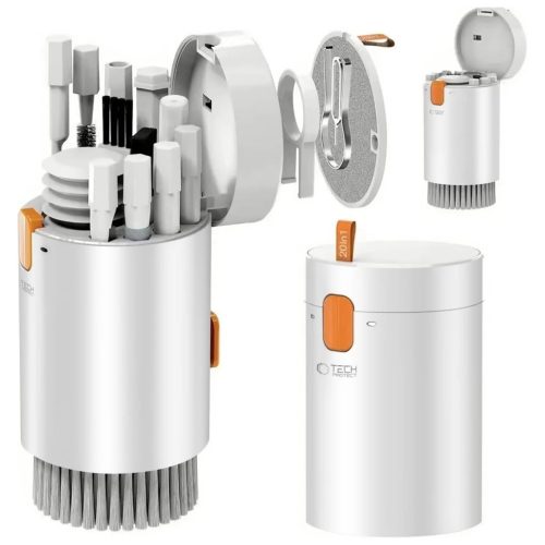 Tech-Protect CS01 fehér 20 az 1-ben tisztító szett telefonokhoz, headsetekhez, laptopokhoz, táblagépekhez, perifériákhoz