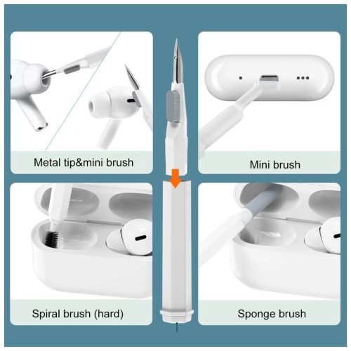 Tech-Protect CS01 fehér 20 az 1-ben tisztító szett telefonokhoz, headsetekhez, laptopokhoz, táblagépekhez, perifériákhoz