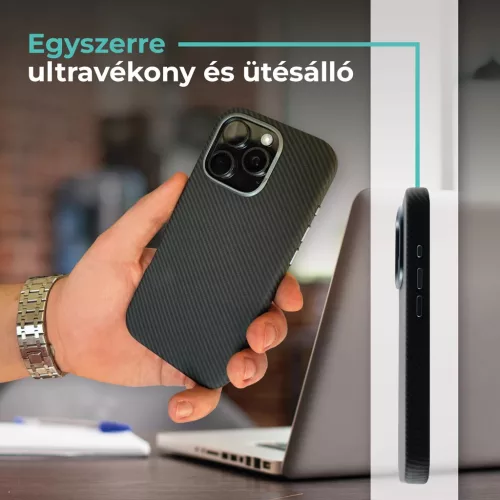 XPRO™ CarbonSkin MagSafe fekete tok Apple iPhone 16e készülékhez