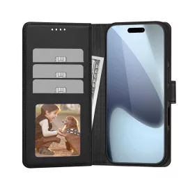   Tech-Protect WALLET MAGSAFE matt fekete tok Apple iPhone 17 készülékhez	