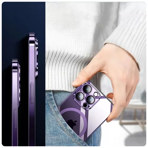 TECH-PROTECT MAGSHINE MAGSAFE iPhone 14 készülékhez tok lila