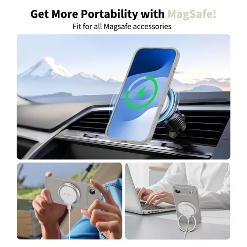TECH-PROTECT szilikon MagSafe tok iPhone Air készülékhez kőszürke